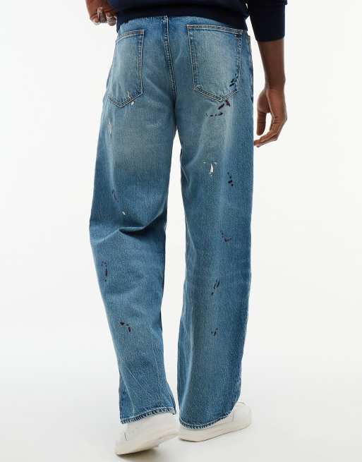 Tommy Hilfiger Grand embroidery loose jeans in keith indigo - medium wash, 6 of 7