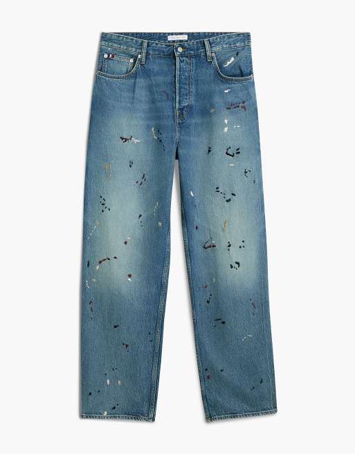 Tommy Hilfiger Grand embroidery loose jeans in keith indigo - medium wash, 7 of 7