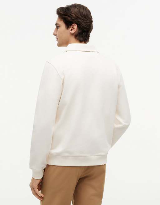 Tommy Hilfiger Graphic quarter-zip rugby sweatshirt in beige, 4 of 6