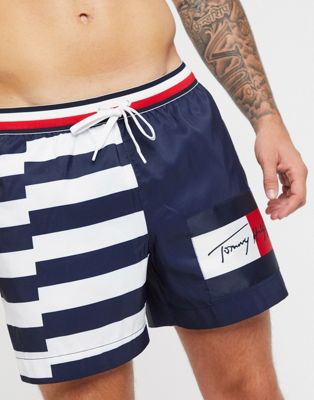 Tommy Hilfiger half striped swim shorts 