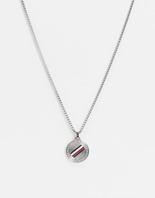 Tommy Hilfiger – Halskette mit SILVER Silber | in ASOS runder - Hundemarke