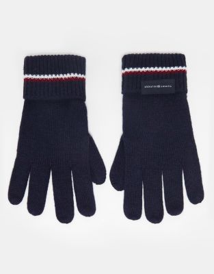 Tommy Hilfiger – Handschuhe aus Strick in Space-Blau