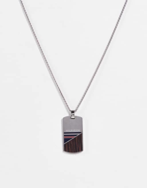 Tommy Hilfiger - Hanger met naamplaatje in zilver