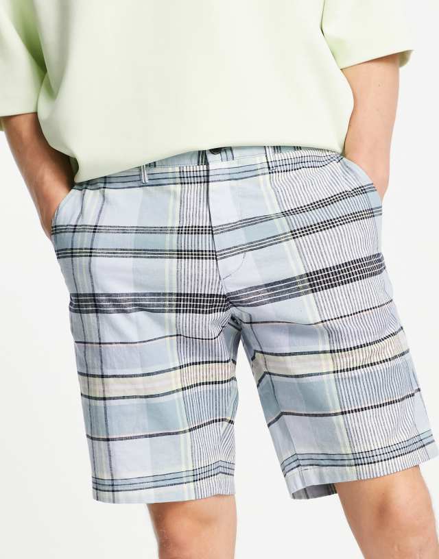 Tommy Hilfiger harlem madras check chino shorts in light blue