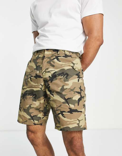 Tommy Hilfiger - Harlem - Regular-fit moderne chinoshort met camouflageprint in groen