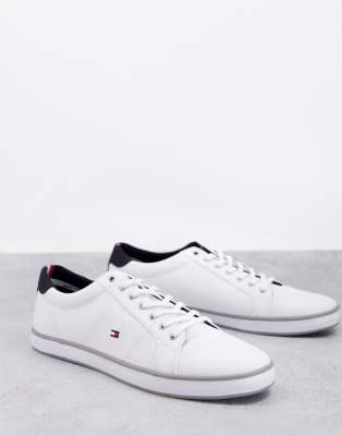 Tommy hilfiger white canvas on sale sneakers