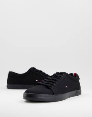 Tommy Hilfiger harlow canvas trainers in black - view 1