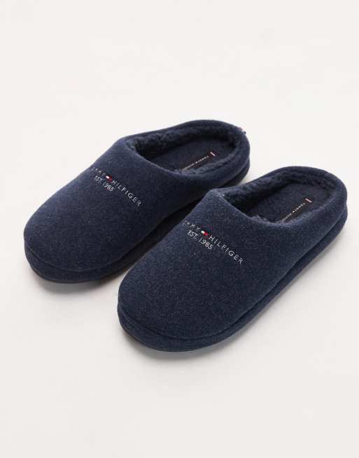 Tommy Hilfiger – Hausschuhe in Marineblau mit linearem Flag-Logo, 2 von 4