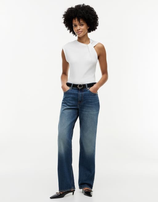 Tommy Hilfiger haut sans manches en jersey texturé à nœud, écru, 2 de 6