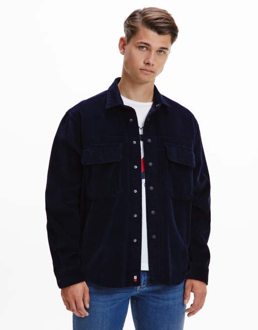 Tommy Hilfiger heavyweight cord overshirt in navy