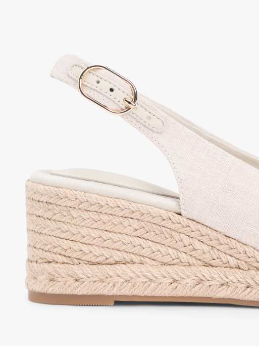 Tommy Hilfiger – Hemp – Espadrilles in Beige mit Fersenriemen und Keilabsatz, 5 von 6