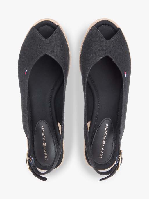 Tommy Hilfiger – Hemp – Espadrilles in Schwarz mit Keilabsatz und Fersenriemen, 3 von 5