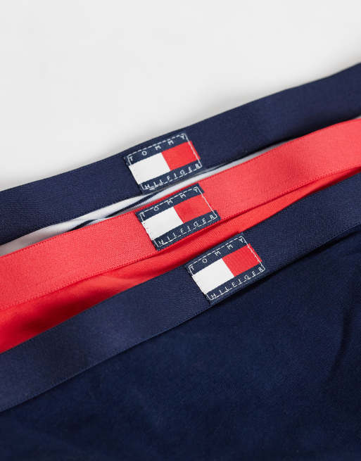 Tommy Hilfiger heritage 3 pack bikini briefs in navy/red/stripe, 3 of 3
