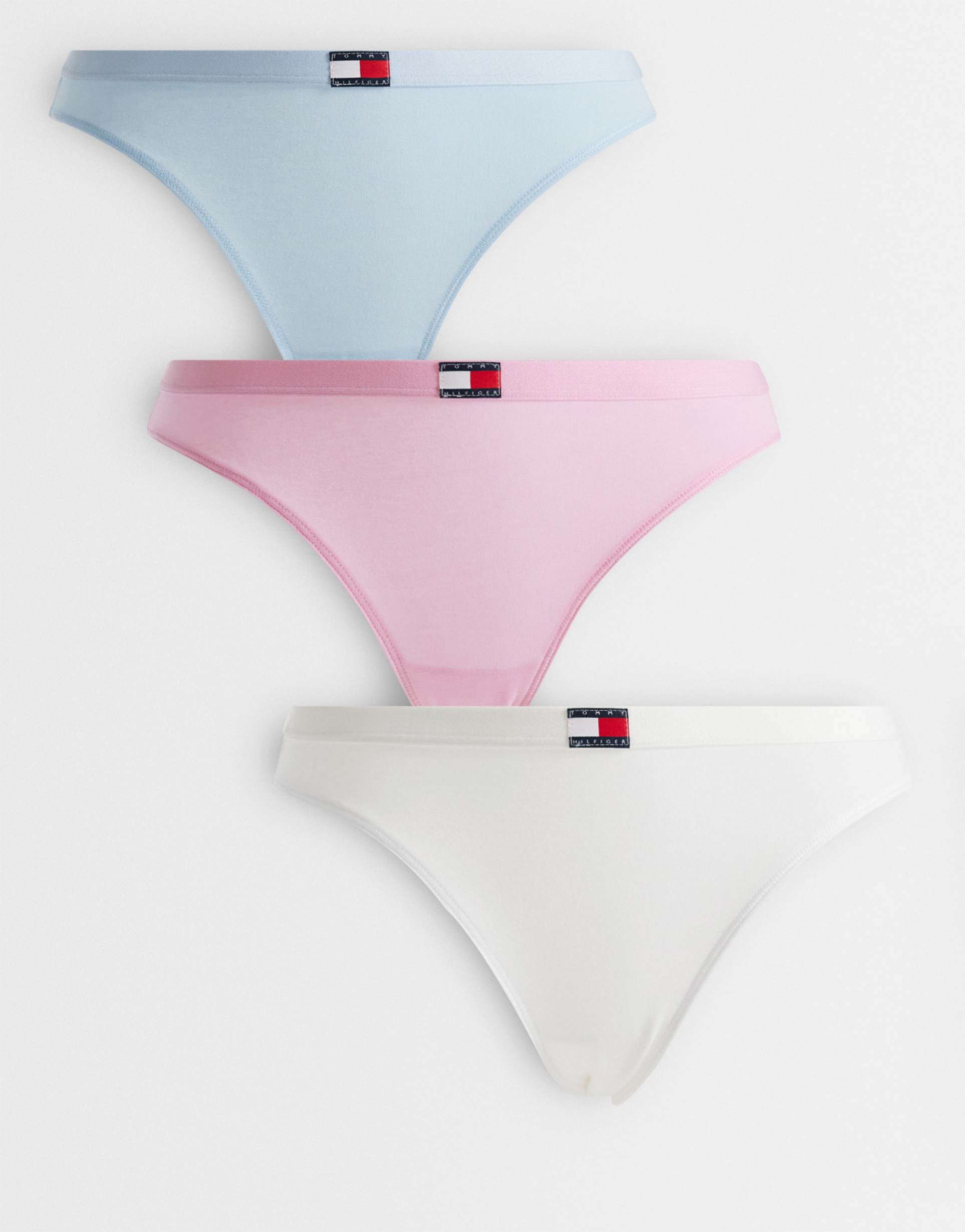 tommy hilfiger heritage 3 pack bikini briefs in pink/white/blue