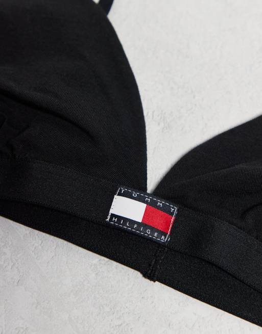Tommy Hilfiger Heritage 3 pack triangle bra in black/white/grey, 3 of 3