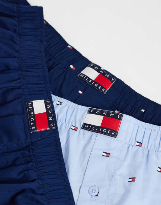 Tommy Hilfiger heritage 3 pack woven boxers in navy/blue, 3 of 3