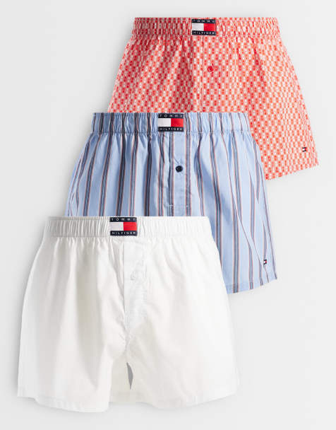 Tommy Hilfiger heritage 3 pack woven boxers in red/white/blue stripe - view 1