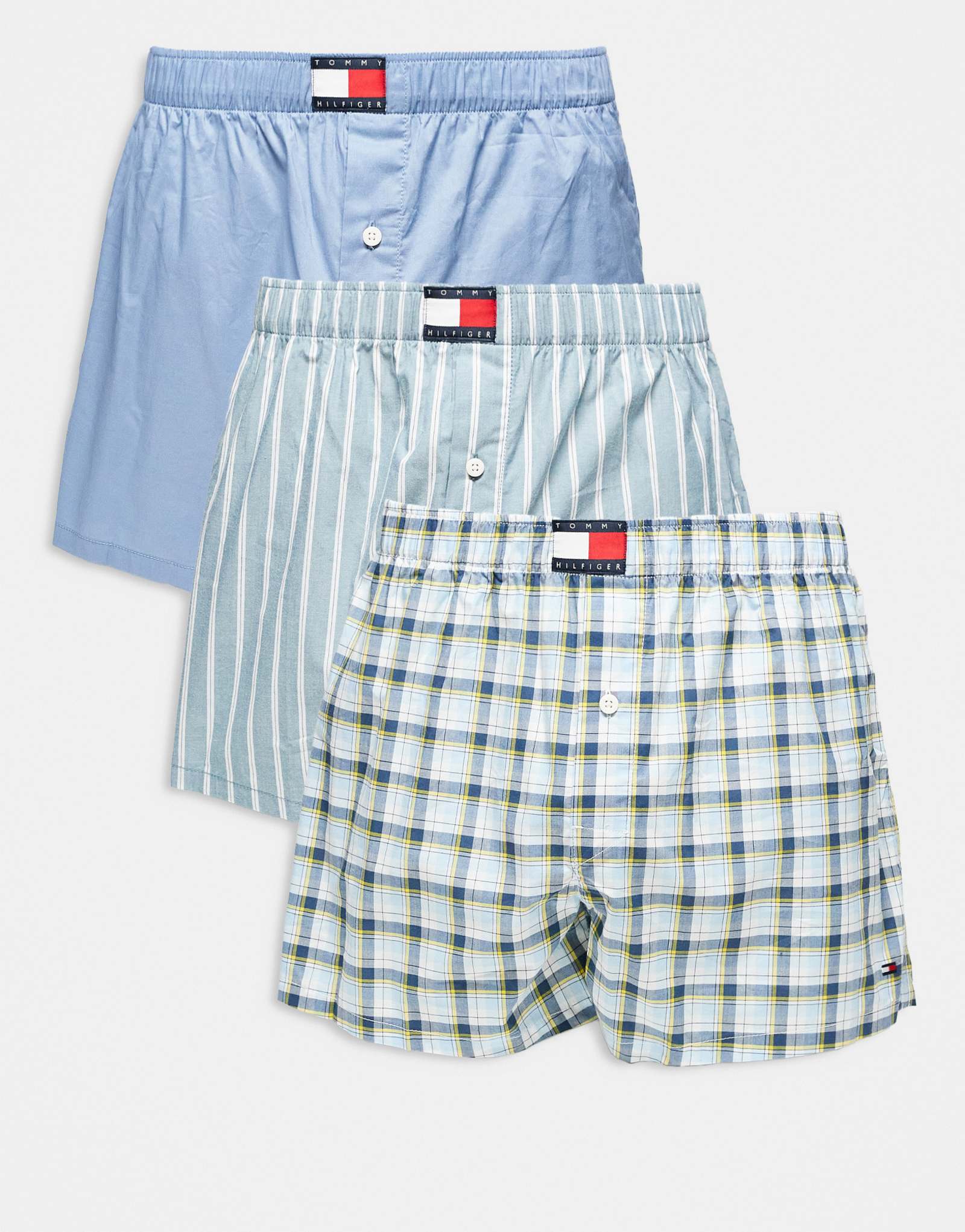 Тканые боксеры Tommy Hilfiger heritage из 3-х комплектов в полоску/клетку