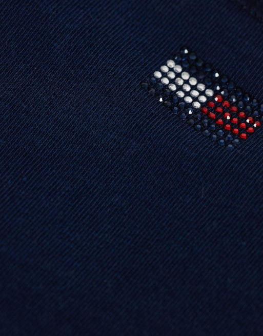Tommy Hilfiger heritage 3er-Pack Strings mit Logo aus Strass in Rot/Weiß/Marineblau, 2 von 3
