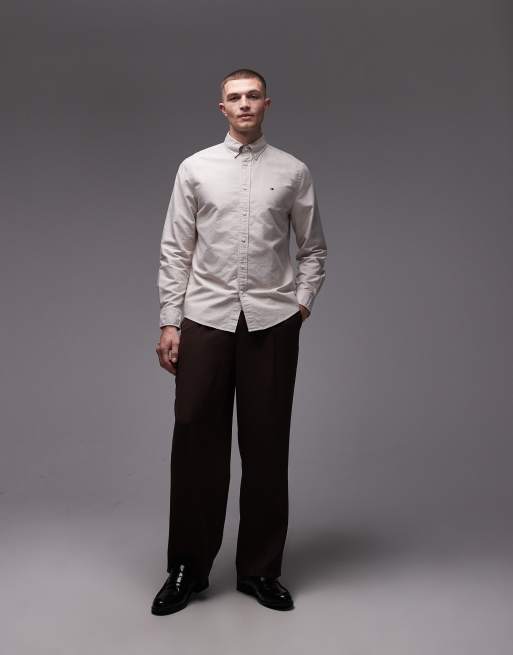 Tommy Hilfiger – Heritage – Beige oxfordskjorta med långa ärmar , 2 av 5