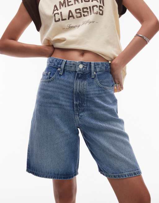 Tommy Hilfiger – Heritage – Bermudashorts aus dunkelblauem Denim mit geradem Schnitt
