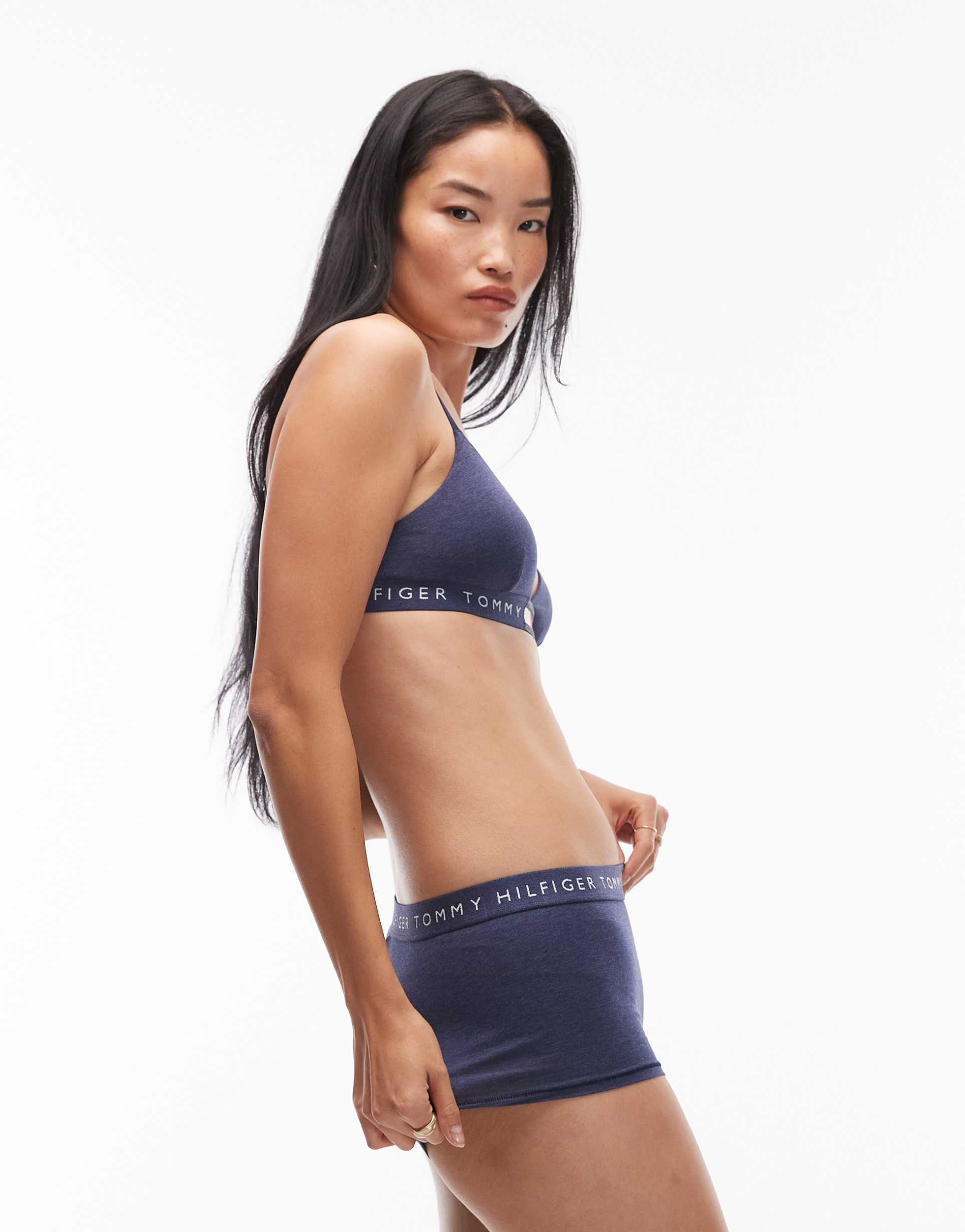 tommy hilfiger heritage boy shorts in navy heather