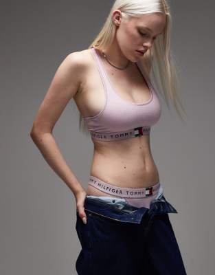 Tommy Hilfiger - Heritage - Bustier in meliertem Rosa mit Ringerrücken
