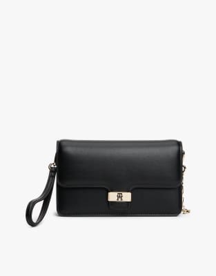 Tommy Hilfiger - Heritage - Clutch in Schwarz mit TH-Monogramm-Plakette
