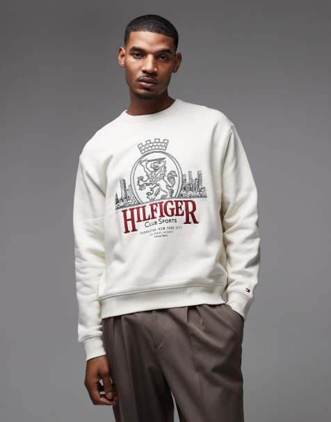 Tommy Hilfiger heritage crest crew neck sweatshirt in cream - view 1