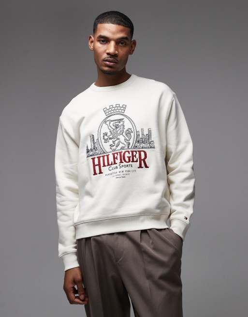Tommy Hilfiger heritage crest crew neck sweatshirt in cream