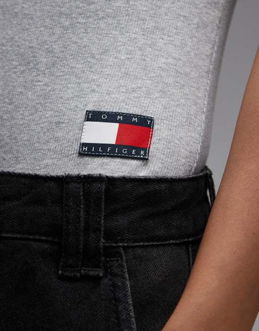 Tommy Hilfiger – Heritage – Gerippter Body in Grau, 3 von 4