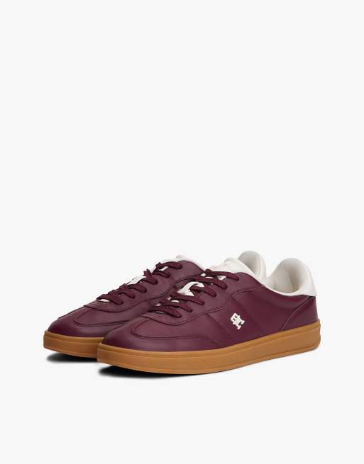 Tommy Hilfiger – Heritage – Glänzende Sneaker aus Leder in Lila