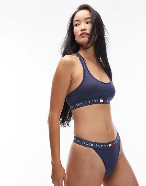 Tommy Hilfiger heritage tanga thong in navy heather