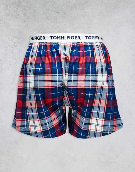 Tommy Hilfiger - Heritage - Lot de 3 caleçons - Bleu marine/carreaux écossais/blanc, 2 de 3