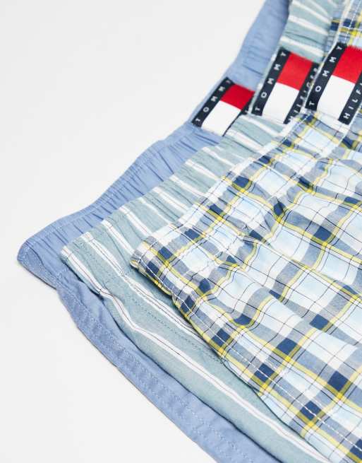 Tommy Hilfiger - Heritage - Lot de 3 caleçons en coton à carreaux et rayures, 2 de 3