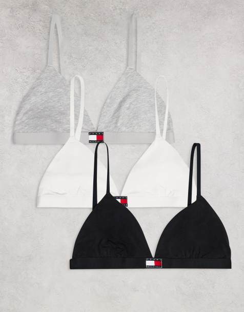 Tommy Hilfiger - Heritage - Lot de 3 soutiens-gorge triangle - Noir, blanc et gris - view 1