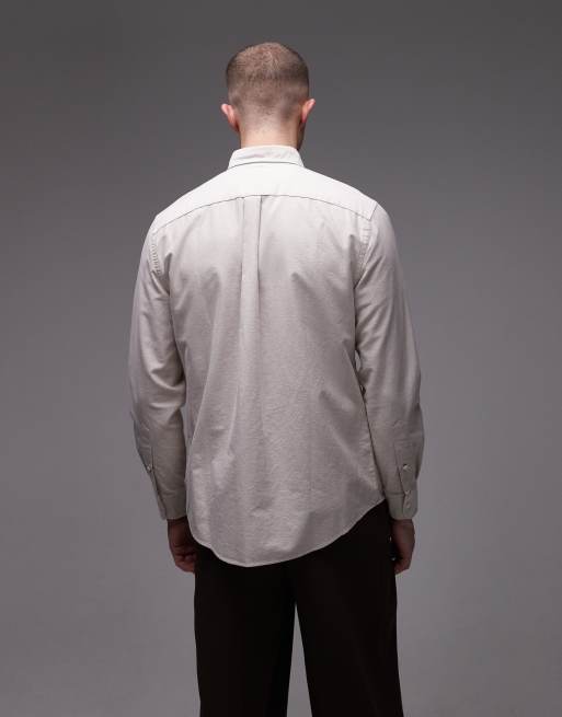 Tommy Hilfiger heritage oxford long sleeve shirt in beige , 5 of 5