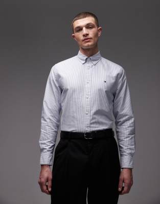 Tommy Hilfiger heritage oxford long sleeve shirt in light blue