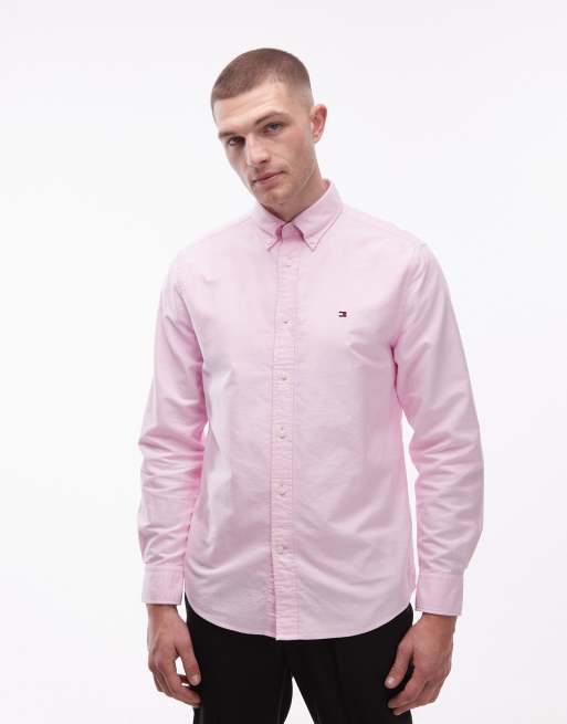 Tommy Hilfiger heritage Oxford long sleeve shirt in pink 