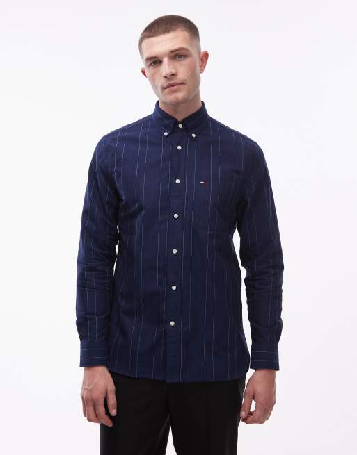Tommy Hilfiger heritage oxford shirt in navy pinstripes