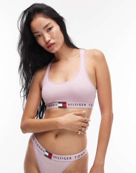 Tommy Hilfiger heritage racerback bralette in pink heather