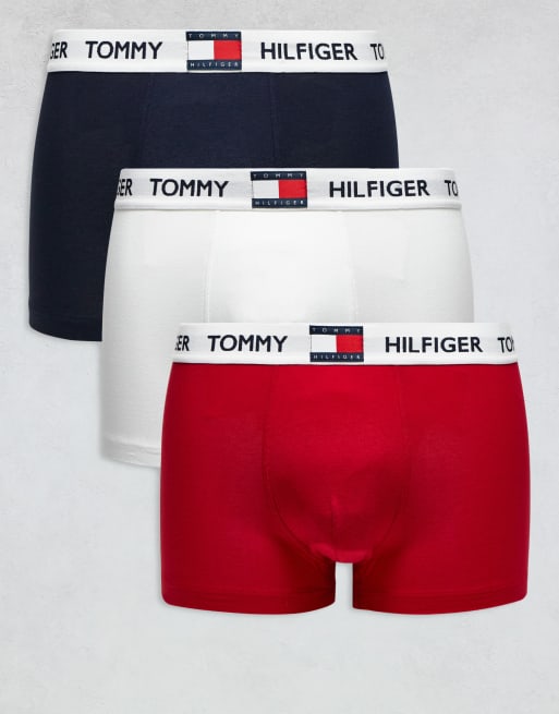 Tommy Hilfiger - Heritage - Set van 3 boxershorts in marineblauw, rood en wit