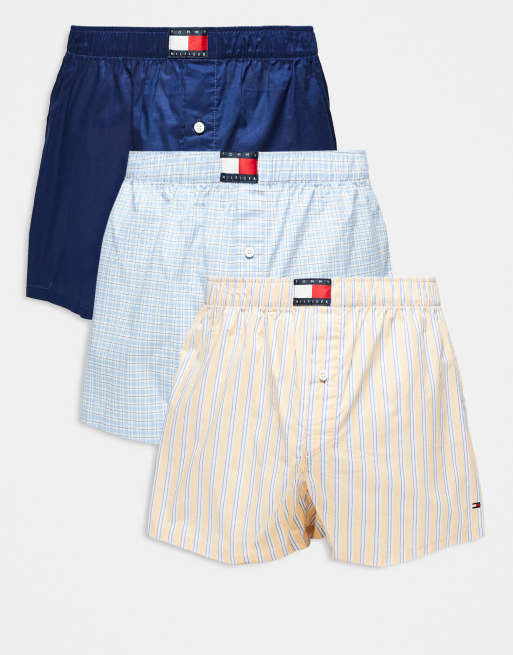 Tommy Hilfiger - Heritage - Set van 3 geweven boxershorts in multipatroon