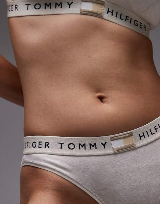 Tommy Hilfiger - Heritage - Slip bikini beige in cotone, 3 di 4
