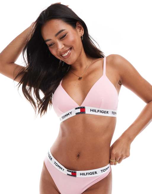 Tommy Hilfiger - Heritage - Soutien-gorge triangle rembourré à logo - Rose clair