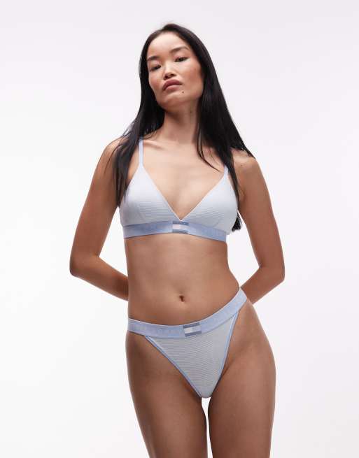 Tommy Hilfiger Heritage tanga lingerie thong in light blue