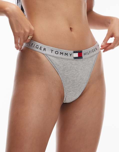 Tommy Hilfiger heritage tanga thong in light gray heather - view 1