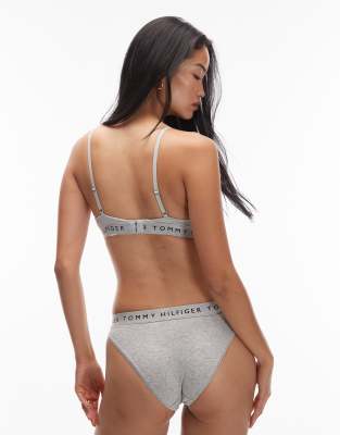 Tommy Hilfiger Heritage Triangle Bra In Gray