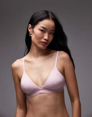Tommy Hilfiger Heritage triangle bra in pink