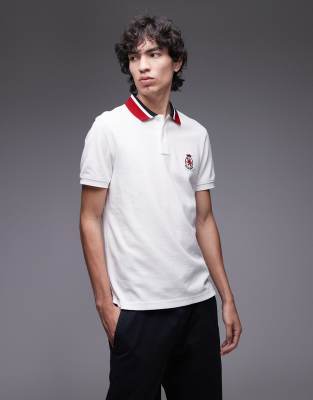 Tommy Hilfiger Herringbone Collar Regular Polo Shirt In White